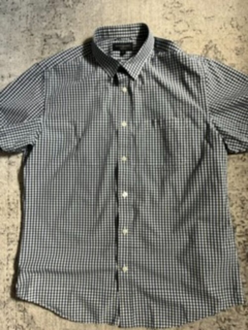 🧡3/$15 Banana Republic Soft Wash Gingham Short Sleeve Shirt Men's L
